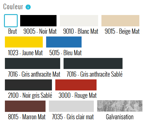 Gamme de couleurs pour vos grilles de fenêtre, votre garde-corps / garde-fous et grilles de protection